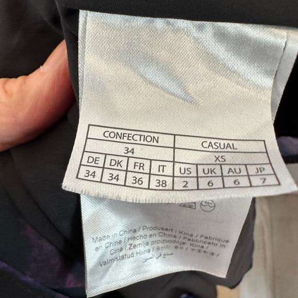 Rotate Purple Watercolor Chiffon Slip Maxi Dress SIZE 2 Ruffle Cowl Party $430 - Picture 14 of 15